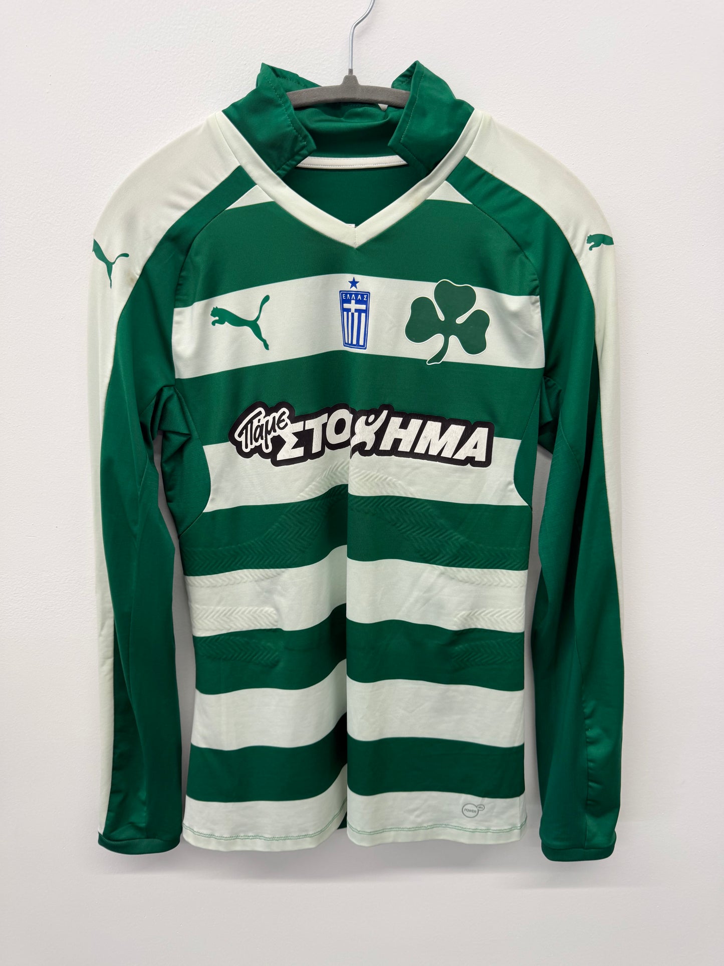 Panathinaikos Home 2016/17 Match Worn Tasos Chatzigiovanis size M 8/10