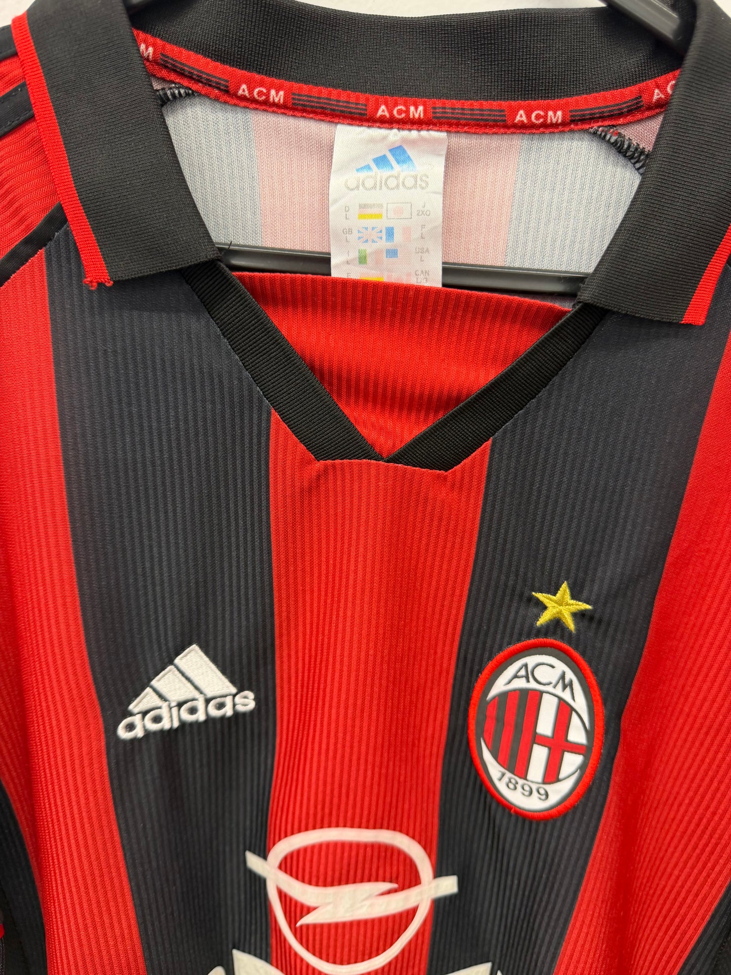 1998–1999 AC Milan Home Jersey Adidas size L 10/10